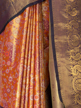 MIMOSA Orange Kanjivaram Art Silk Saree — fleets shot full lifestyle