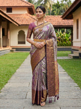 MIMOSA Violet Kanjivaram Art Silk Saree — pose 7 styling detail
