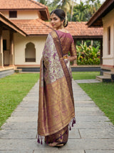 MIMOSA Violet Kanjivaram Art Silk Saree — pose 9 styling detail