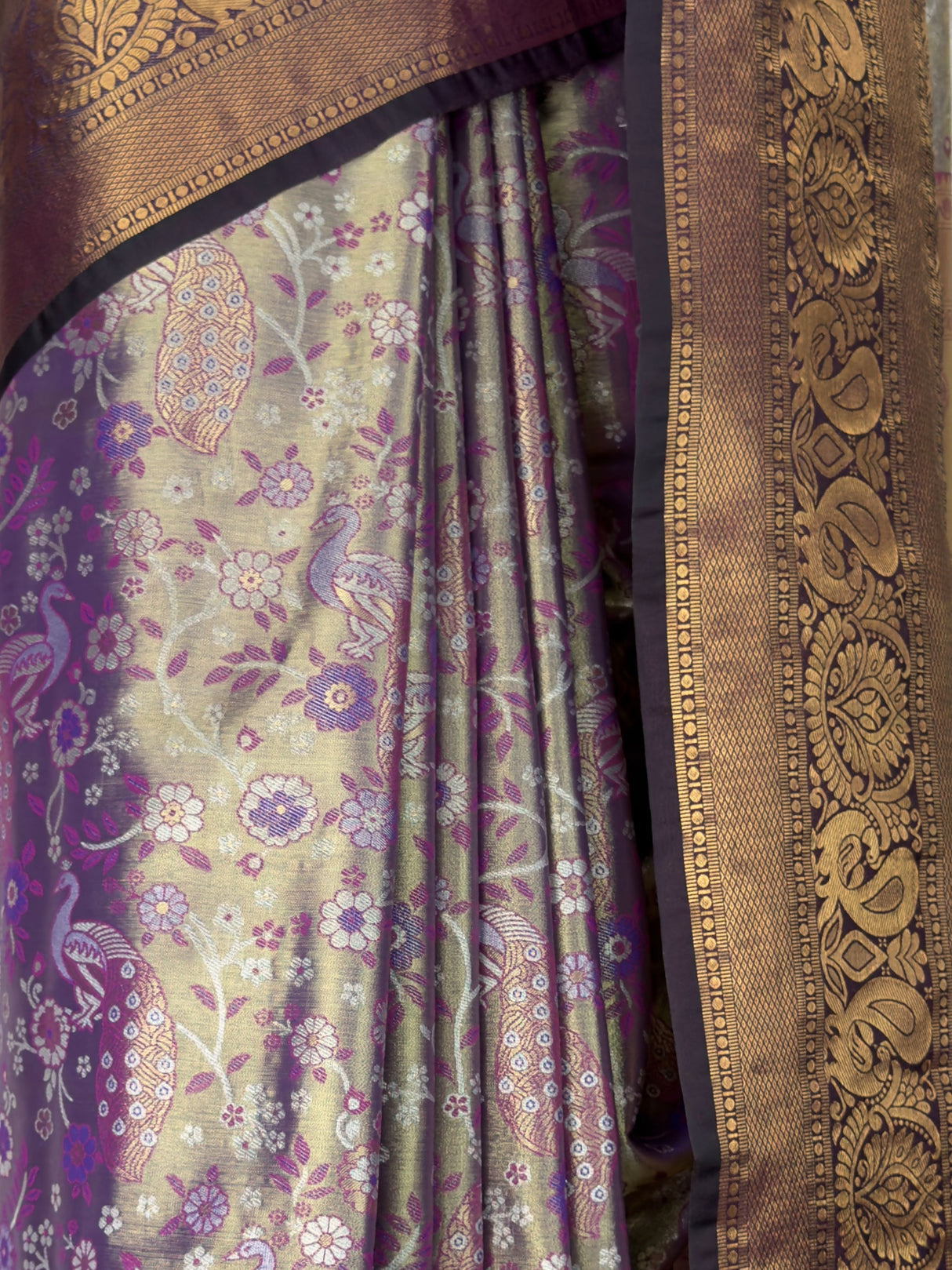 MIMOSA Violet Kanjivaram Art Silk Saree — fleets shot full lifestyle