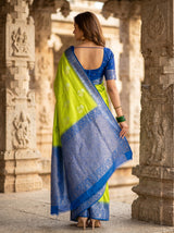 MIMOSA Liril Mysore Silk crepe Saree — Full View on Model