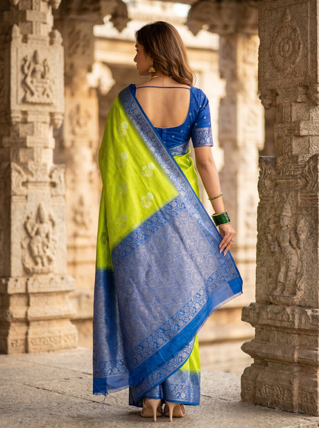 MIMOSA Liril Mysore Silk crepe Saree — Full View on Model