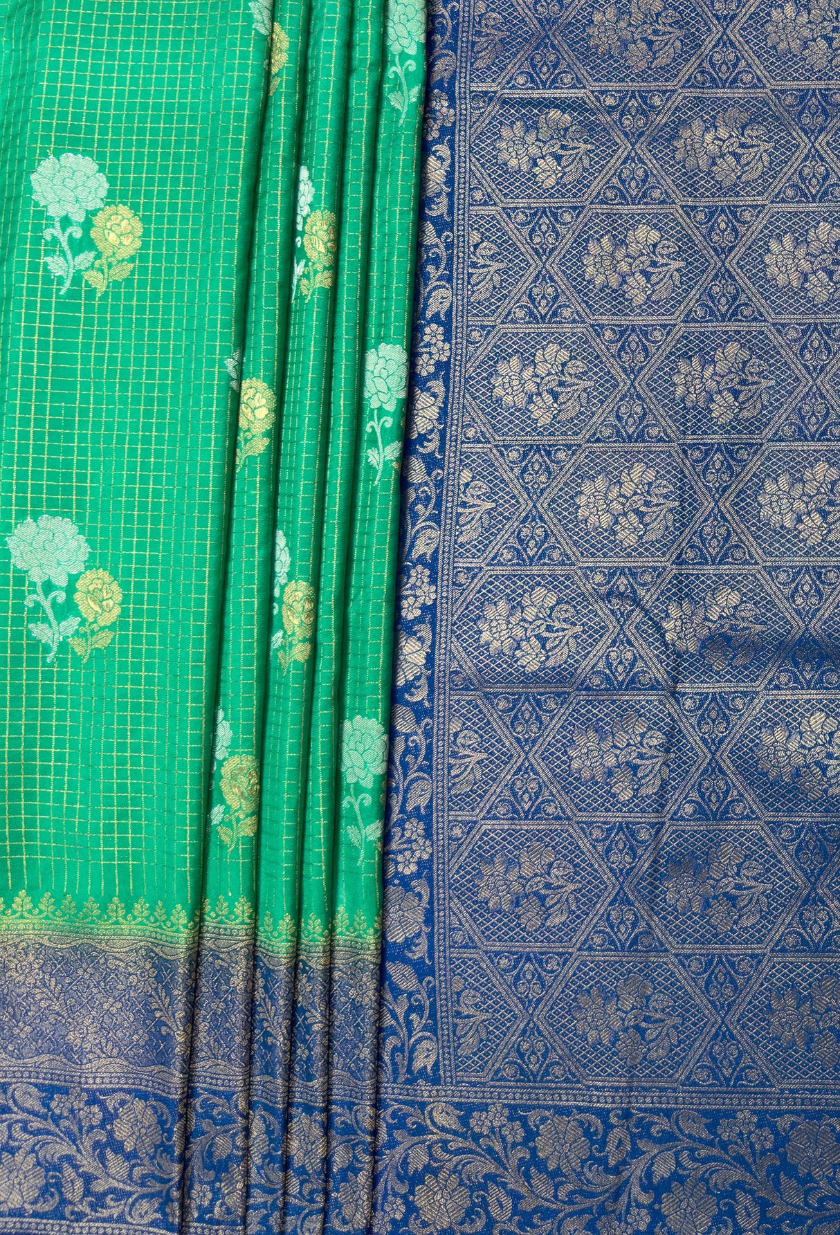 MIMOSA Rama Mysore Silk crepe Saree — fleets shot full lifestyle