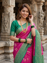 MIMOSA Rani Mysore Silk crepe Saree — pose 10 styling detail