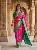 MIMOSA Rani Mysore Silk crepe Saree — pose 7 styling detail