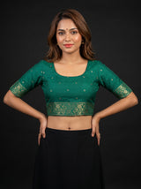 MIMOSA Rani Mysore Silk crepe Saree — blouse close-up