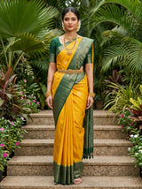 MIMOSA Gold Mysore Silk crepe Saree — pose 7 styling detail