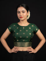 MIMOSA Gold Mysore Silk crepe Saree — blouse close-up