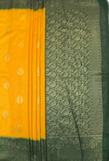 MIMOSA Gold Mysore Silk crepe Saree — pallu and zari work detail