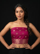 MIMOSA Olive Mysore Silk crepe Saree — blouse close-up