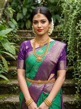 MIMOSA Rama Mysore Silk crepe Saree — pose 10 styling detail