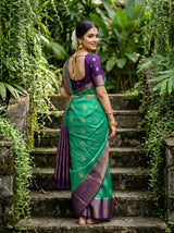 MIMOSA Rama Mysore Silk crepe Saree — pose 9 styling detail