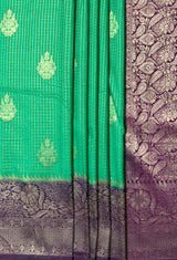 MIMOSA Rama Mysore Silk crepe Saree — fleets shot full lifestyle
