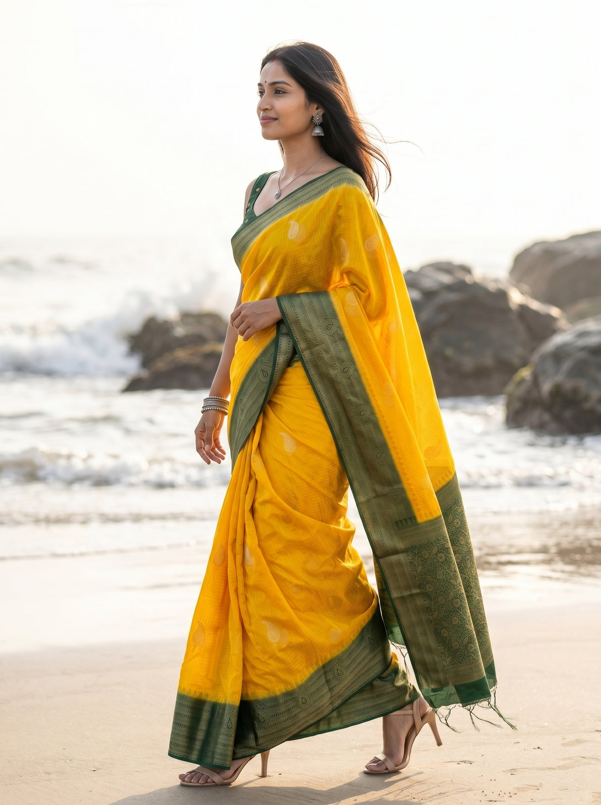 MIMOSA Gold Saree Saree — pose 3 styling detail
