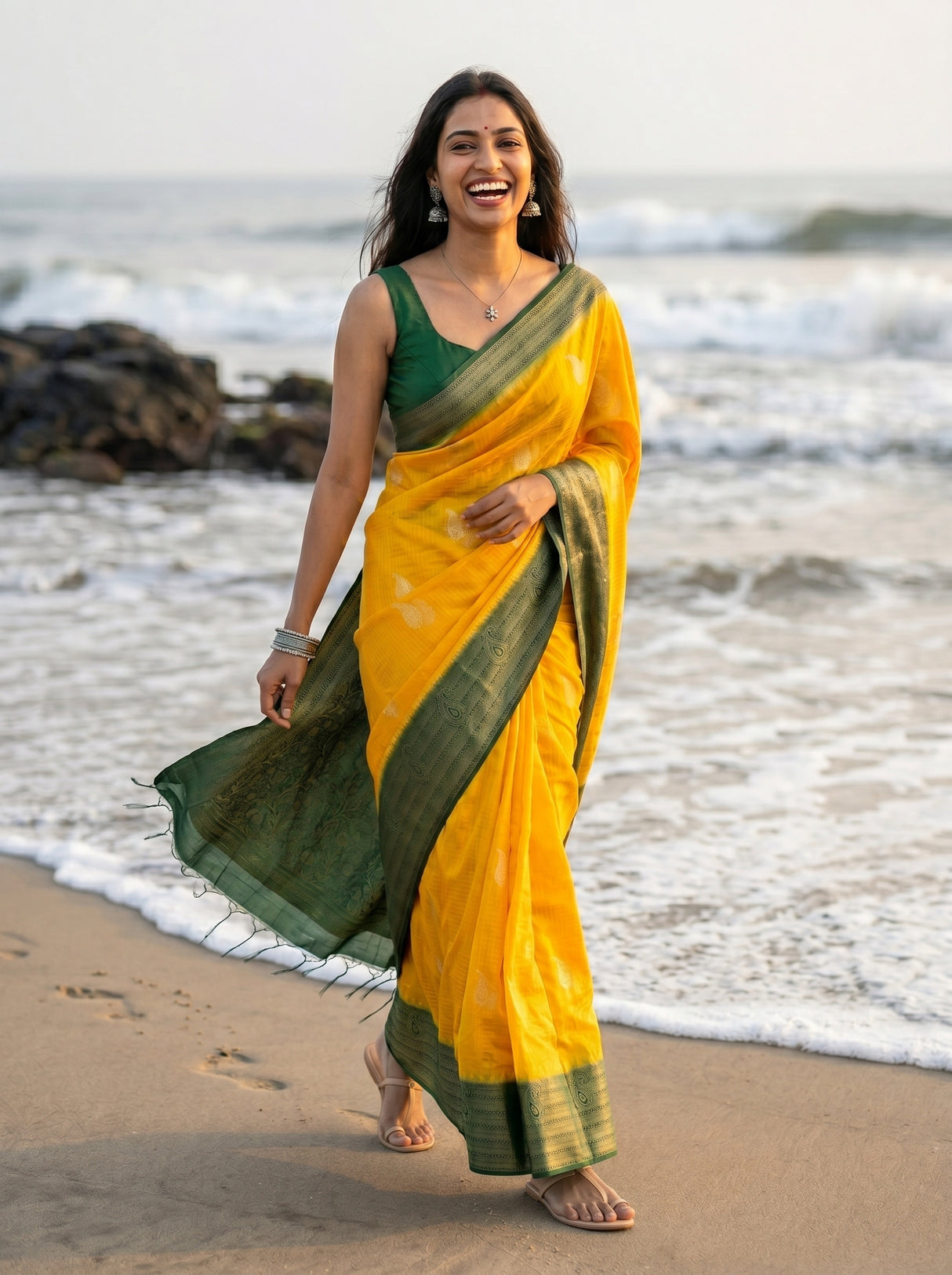 MIMOSA Gold Saree Saree — pose 6 styling detail