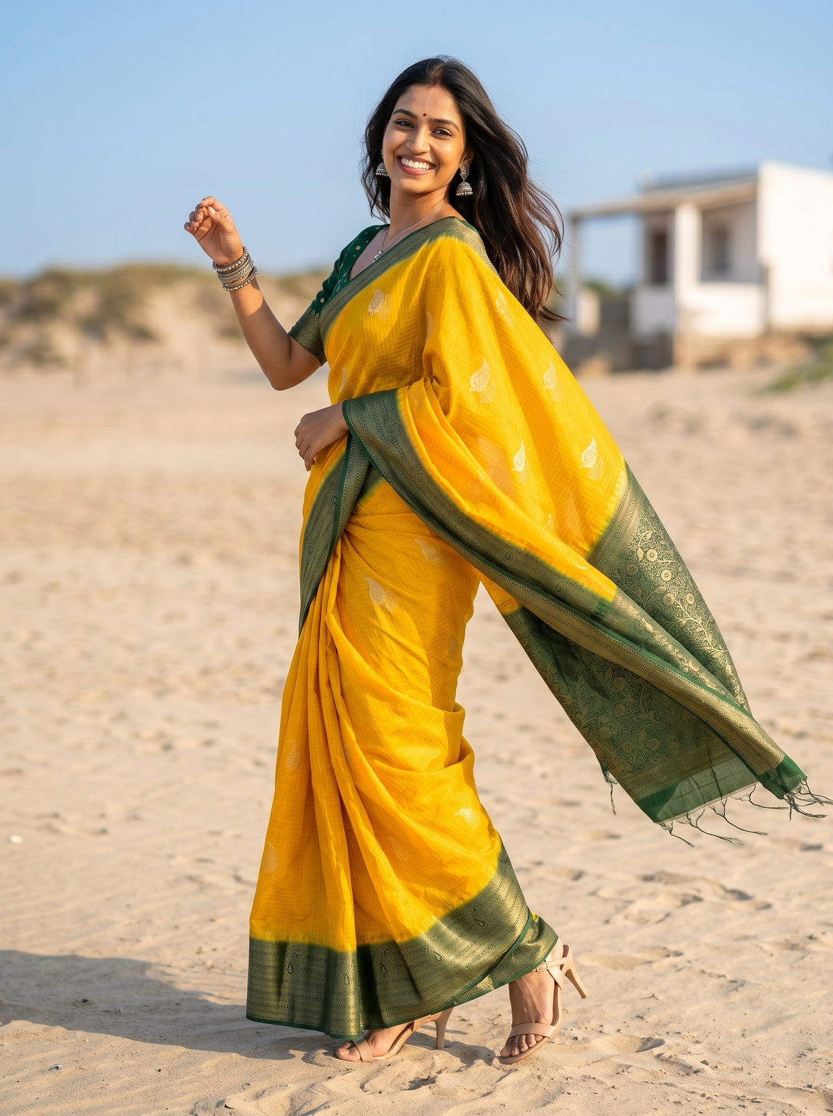MIMOSA Gold Saree Saree — pose 9 styling detail