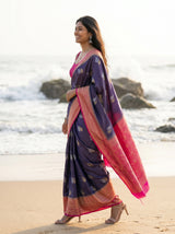 MIMOSA Navy Saree Saree — pose 3 styling detail
