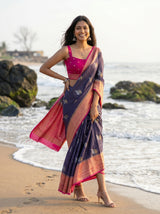 MIMOSA Navy Saree Saree — pose 4 styling detail