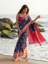 MIMOSA Navy Saree Saree — pose 5 styling detail