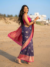 MIMOSA Navy Saree Saree — pose 9 styling detail