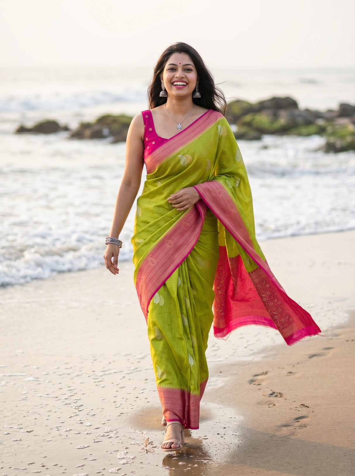 Olive  Saree