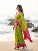 MIMOSA Olive Saree Saree — pose 3 styling detail
