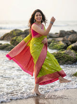 MIMOSA Olive Saree Saree — pose 5 styling detail