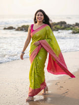 MIMOSA Olive Saree Saree — pose 6 styling detail