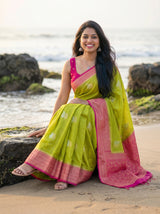 MIMOSA Olive Saree Saree — pose 8 styling detail