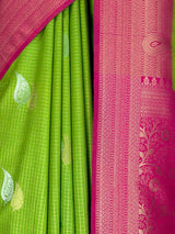 MIMOSA Parrot Green Saree Saree — fleets shot full lifestyle