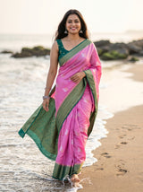 Pink  Saree
