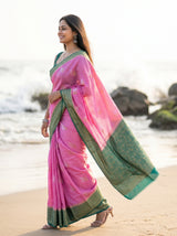 MIMOSA Pink Saree Saree — pose 3 styling detail