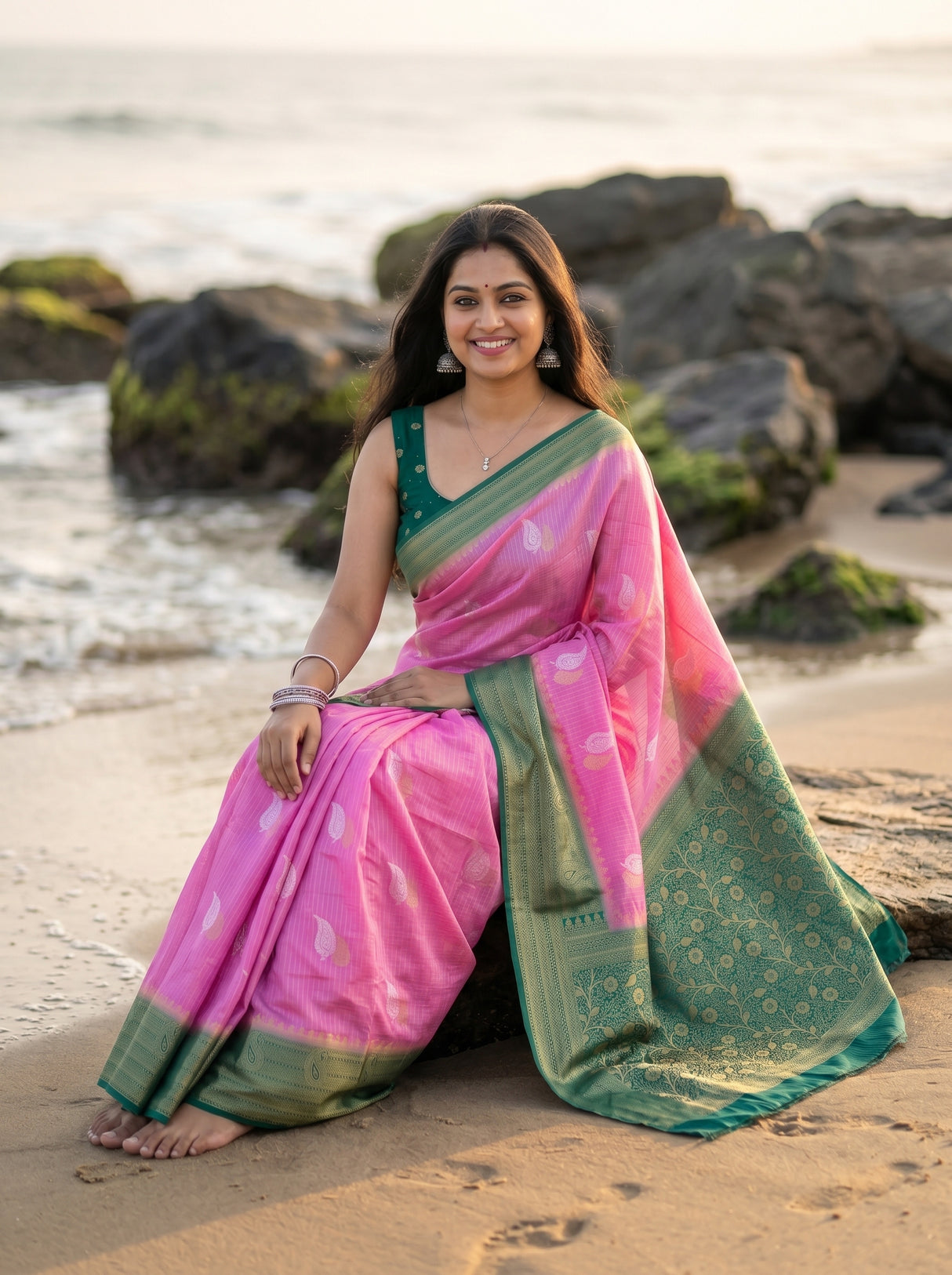 MIMOSA Pink Saree Saree — pose 8 styling detail