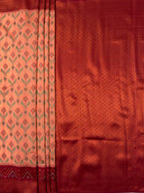 MIMOSA Peach Pochampally Saree — pallu and zari work detail