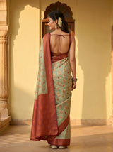 MIMOSA Chiku Pochampally Art Silk Saree — Blouse detail