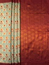 MIMOSA Chiku Pochampally Art Silk Saree — pallu and zari work detail