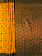 MIMOSA Gold Pochampally Art Silk Saree — pallu and zari work detail