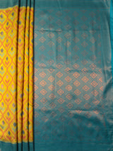 MIMOSA Olive Pochampally Art Silk Saree — pallu and zari work detail