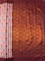 MIMOSA Pink Pochampally Art Silk Saree — pallu and zari work detail
