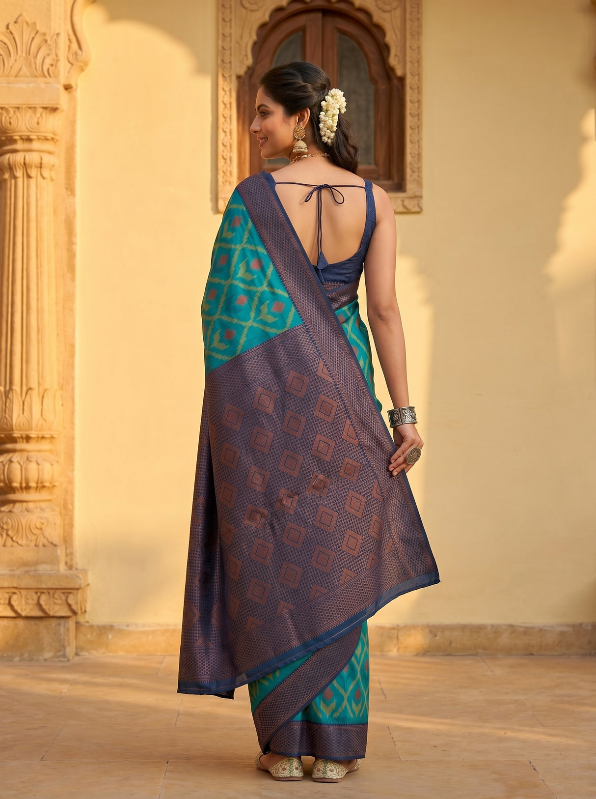 MIMOSA Rama Pochampally Art Silk Saree — Blouse detail