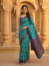 MIMOSA Rama Pochampally Art Silk Saree — Mid-section detail