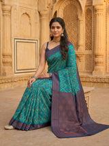 MIMOSA Rama Pochampally Art Silk Saree — Pleats detail