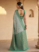 MIMOSA Sapphire Pochampally Art Silk Saree — Blouse detail