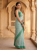 MIMOSA Sapphire Pochampally Art Silk Saree — Saree drape