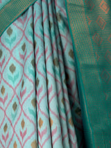 MIMOSA Sapphire Pochampally Art Silk Saree — Border detail