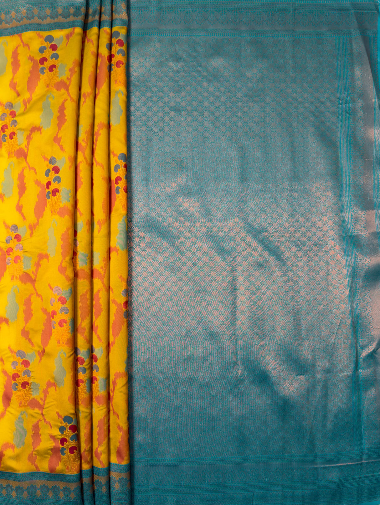 MIMOSA Olive Pochampally Art Silk Saree — Floor and plant pots