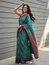 MIMOSA Rama Pochampally Art Silk Saree — Plant pots and wall detail