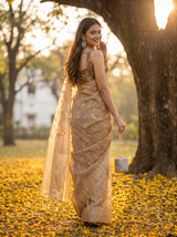 MIMOSA Chiku Saree Saree — pose 7 styling detail