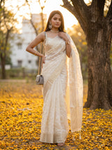 MIMOSA Half White Saree Saree — pose 5 styling detail