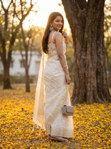 MIMOSA Half White Saree Saree — pose 7 styling detail